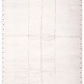 Sky blue handwoven shaggy wool rug with a soft high-pile texture and minimalist decorative border details.
