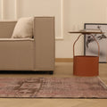 Vintage Malatya Turkish Runner Rug 2x12 ft — Brown & Pink Geometric