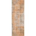 Vintage Isparta Turkish Runner Rug 2x11 ft — Orange & Blue Distressed