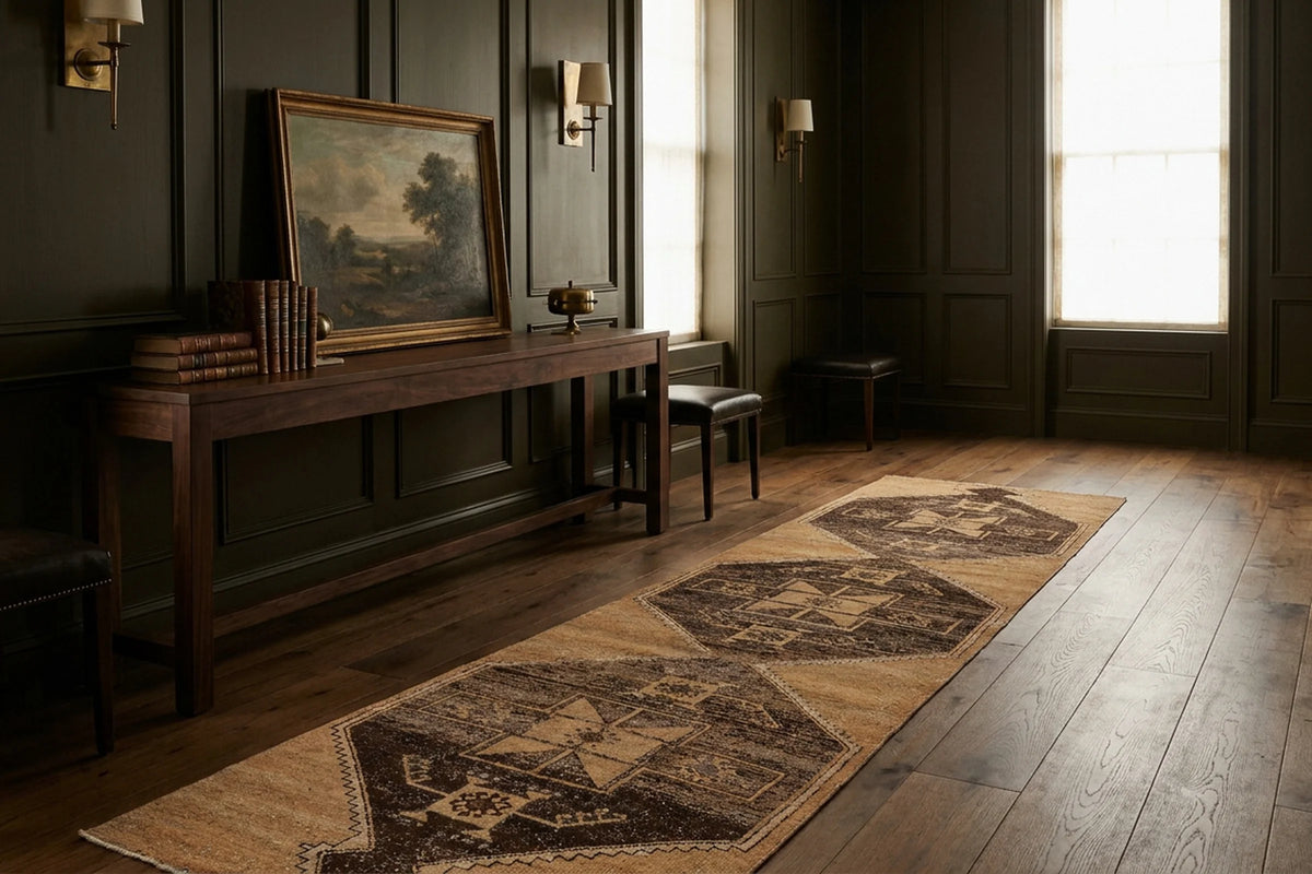Turkish Runner Rug in a styled room