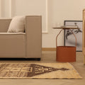 Vintage Malatya Turkish Runner Rug 2x11 ft — Beige & Brown Geometric