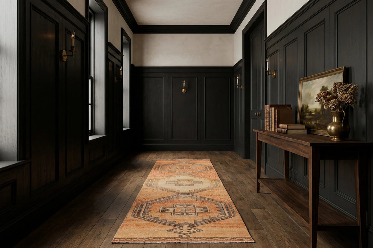 Turkish Runner Rug in a styled room