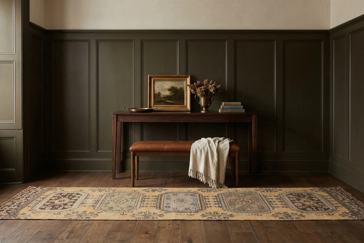 Turkish Runner Rug in a styled room