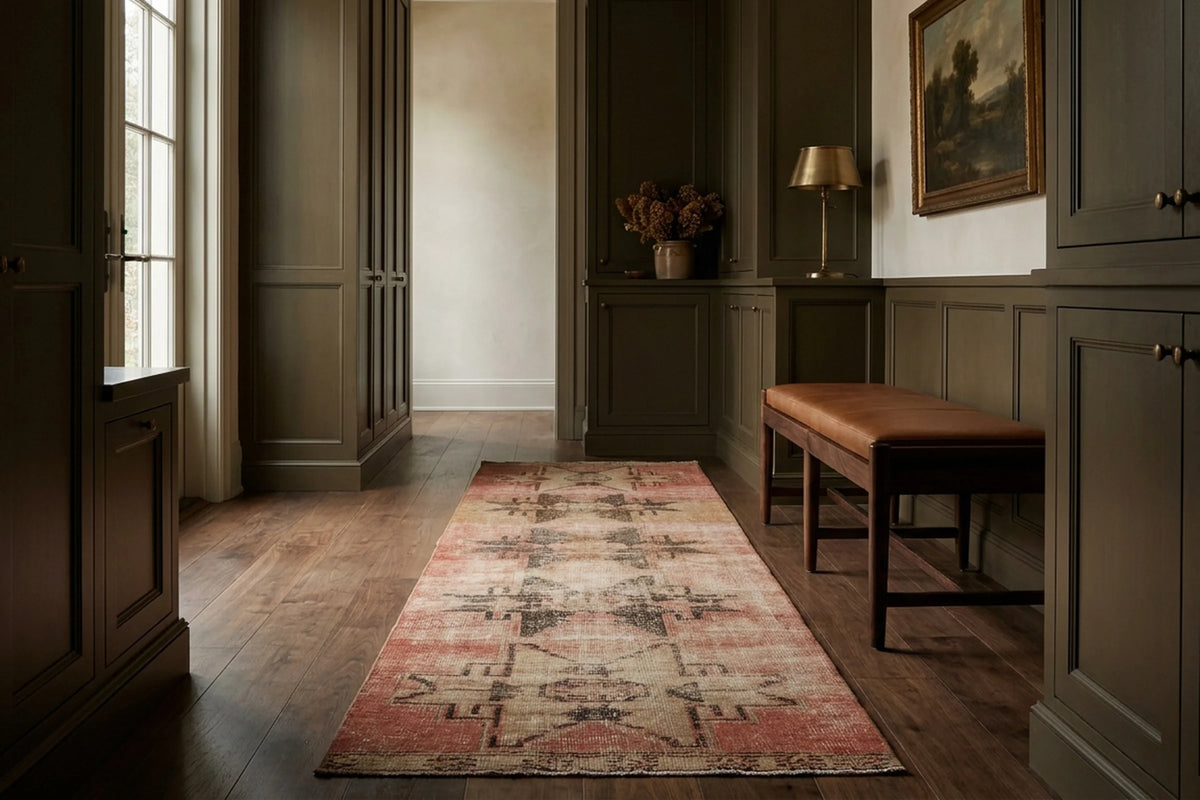 Turkish Runner Rug in a styled room