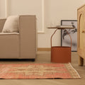 Vintage Malatya Turkish Runner Rug 2x12 ft — Red & Beige Geometric
