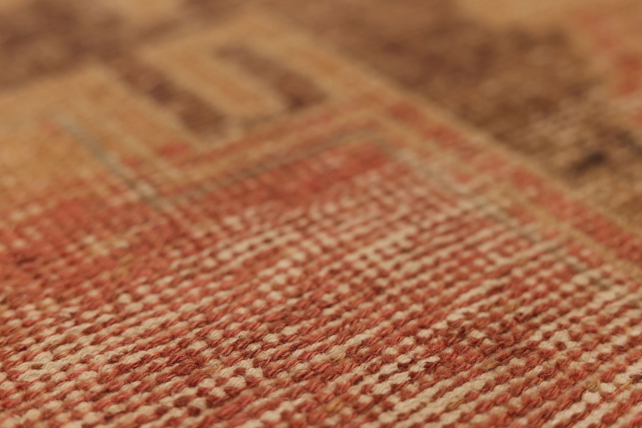 Vintage Malatya Turkish Runner Rug 2x12 ft — Red & Beige Geometric