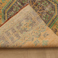 Vintage Konya Turkish Runner Rug 2x11 ft — Orange & Green Geometric