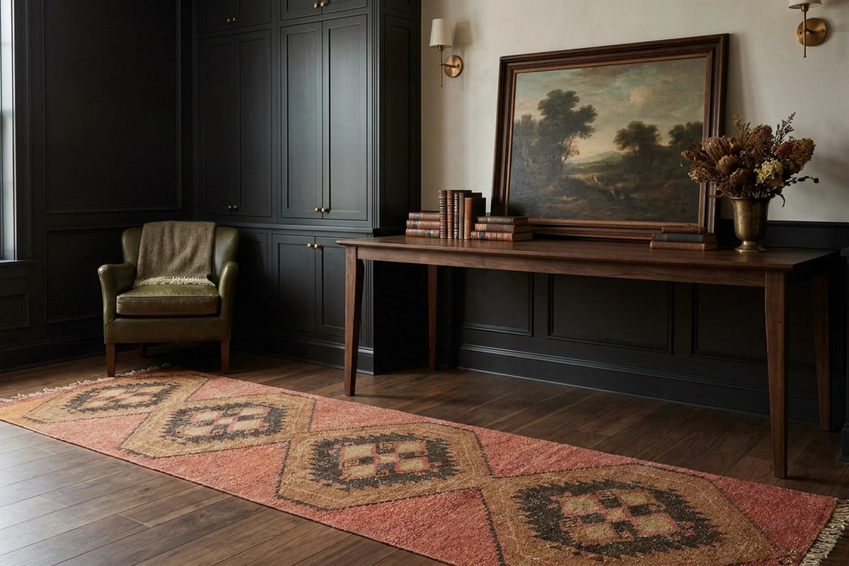 Turkish Runner Rug in a styled room