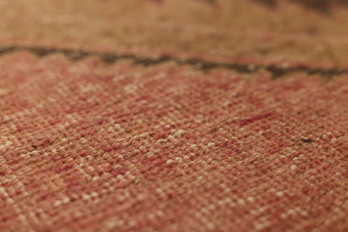 Vintage Malatya Turkish Runner Rug 3x12 ft — Red & Brown Geometric
