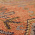 Vintage Konya Turkish Runner Rug 2x11 ft — Orange & Beige Geometric