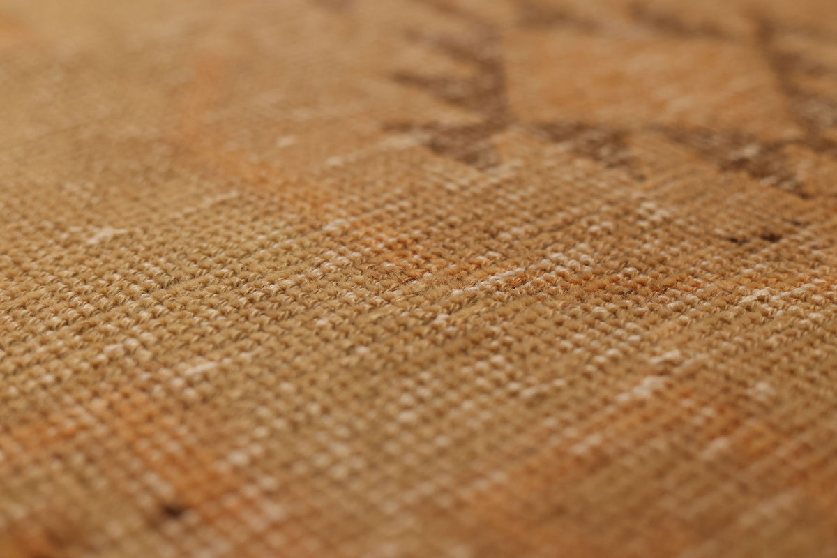 Vintage Malatya Turkish Runner Rug 3x12 ft — Orange & Brown Geometric (No. 24153)