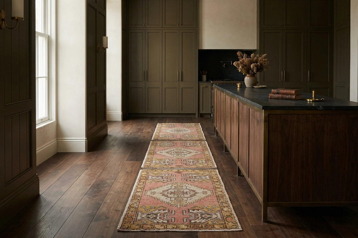 Turkish Runner Rug in a styled room