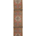 Vintage Niğde Turkish Runner Rug 1x10 ft — Red & Brown Geometric