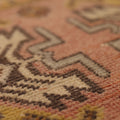 Vintage Niğde Turkish Runner Rug 1x10 ft — Red & Brown Geometric