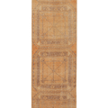 Vintage Malatya Turkish Runner Rug 2x9 ft — Orange & Beige Geometric
