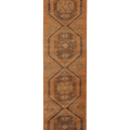 Vintage Malatya Turkish Runner Rug 2x11 ft — Orange & Brown Geometric (No. 24161)