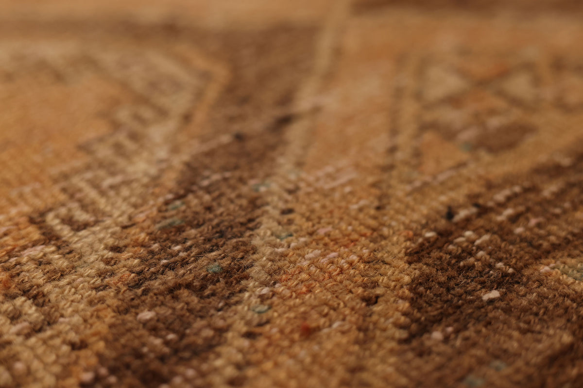 Vintage Malatya Turkish Runner Rug 2x11 ft — Orange & Brown Geometric (No. 24161)