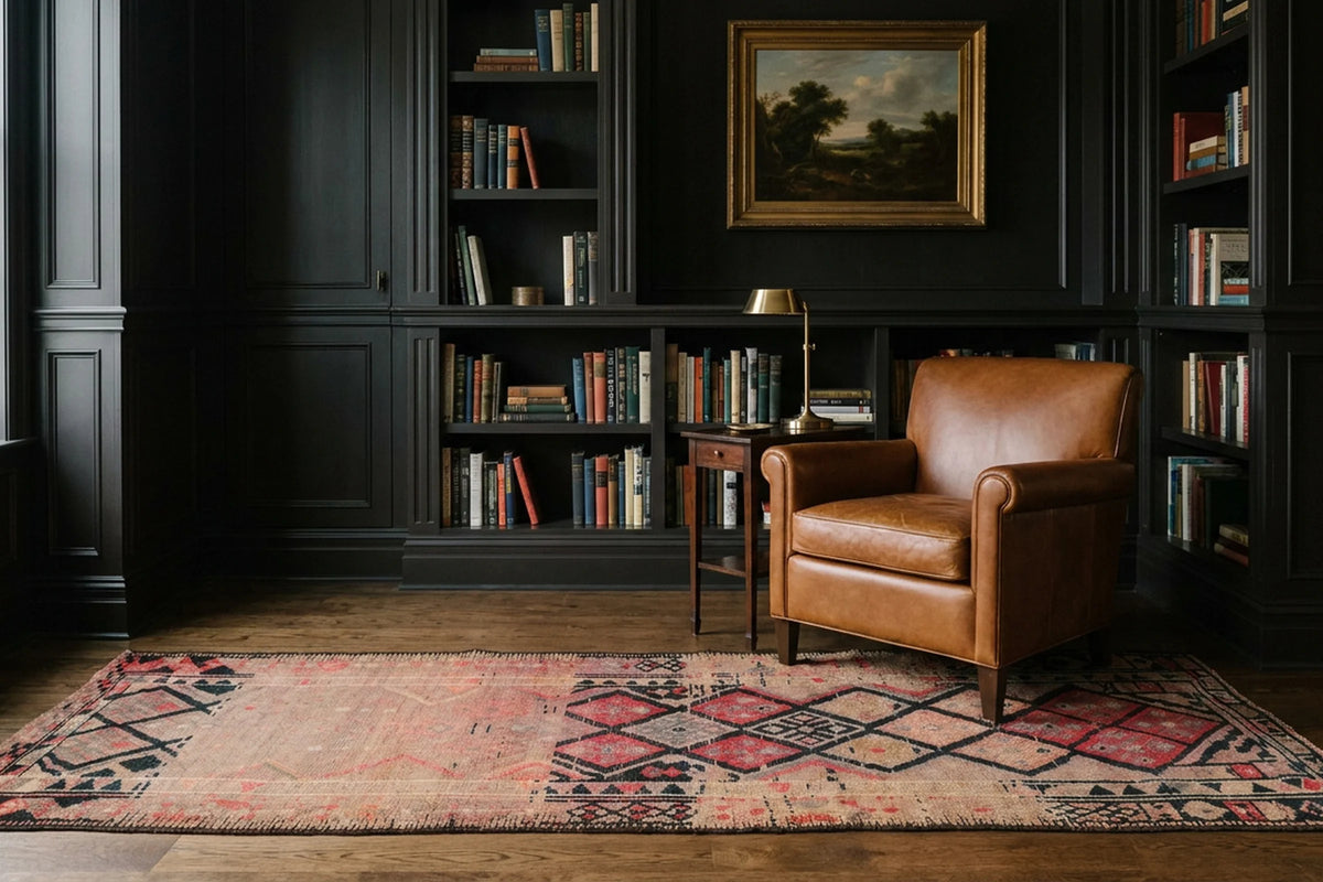 Persian Style Runner Rug in a styled room