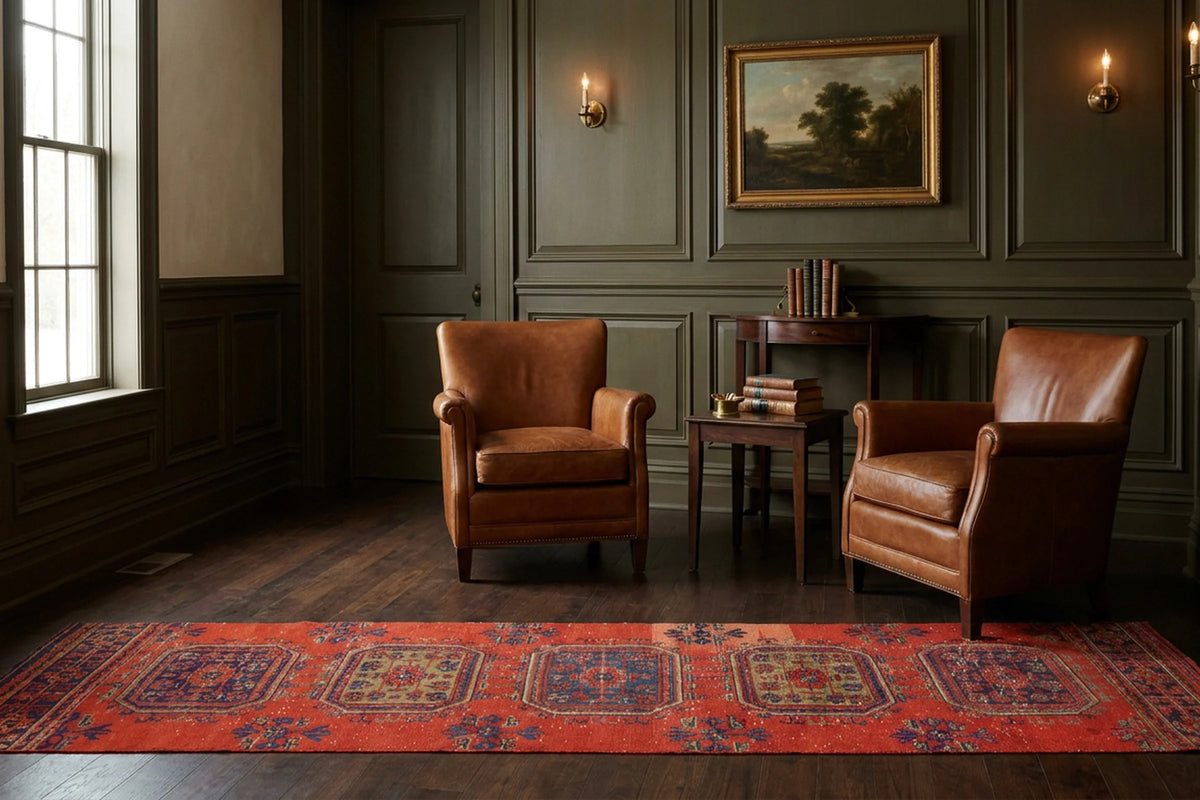 Turkish Runner Rug in a styled room
