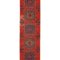 Vintage Konya Turkish Runner Rug 2x11 ft — Red & Blue Geometric