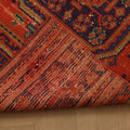 Vintage Konya Turkish Runner Rug 2x11 ft — Red & Blue Geometric