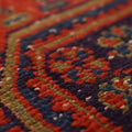 Vintage Konya Turkish Runner Rug 2x11 ft — Red & Blue Geometric