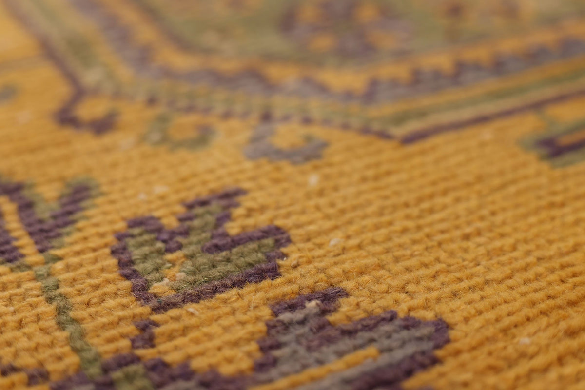 Vintage Konya Turkish Runner Rug 2x10 ft — Orange & Brown Geometric