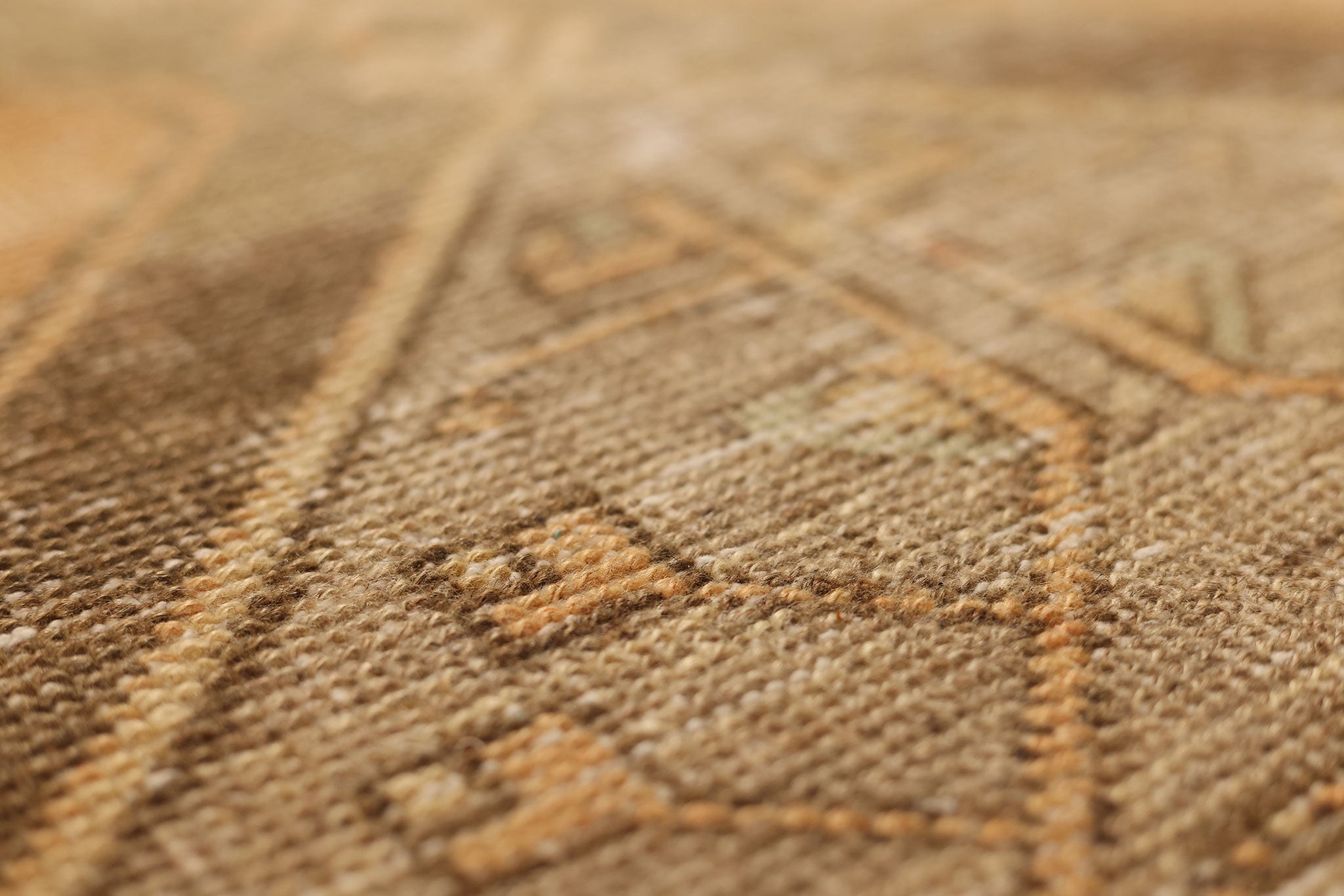 Vintage Malatya Turkish Runner Rug 2x10 ft — Orange & Brown Geometric (No. 24177)