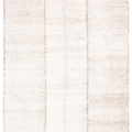 Textured white rug with natural border on a white background