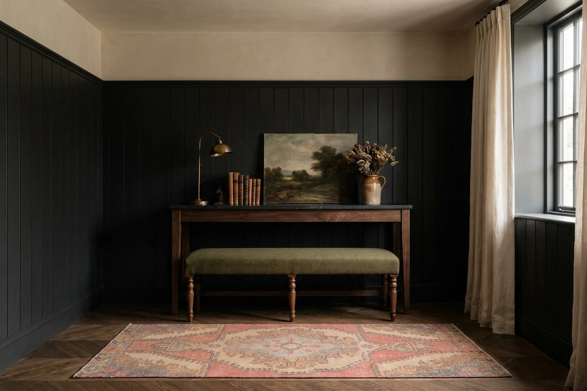 Turkish Runner Rug in a styled room