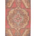 Vintage Nevşehir Turkish Runner Rug 3x7 ft — Red & Beige Floral