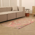 Vintage Nevşehir Turkish Runner Rug 3x7 ft — Red & Beige Floral