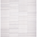 Minimalist white handwoven wool and cotton flatweave rug with a subtle, textured horizontal striped pattern.