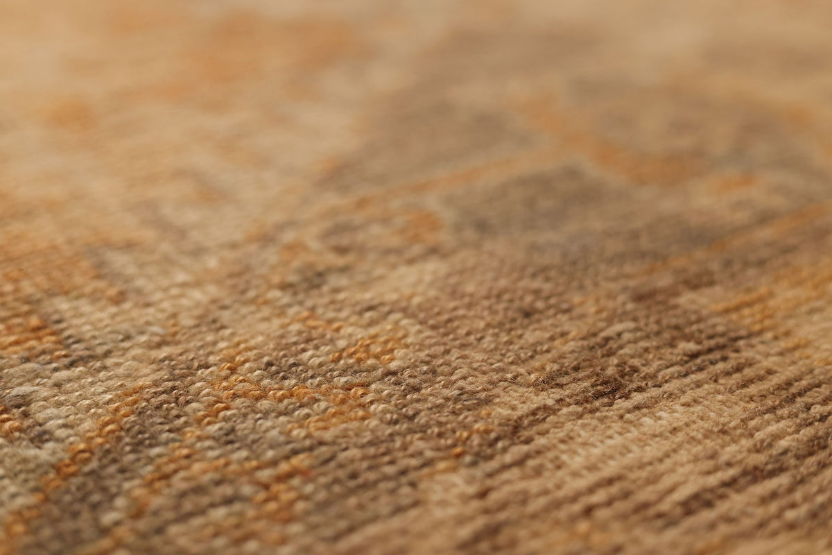 Vintage Malatya Turkish Runner Rug 3x10 ft — Orange & Brown Geometric