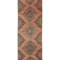Vintage Konya Turkish Runner Rug 3x11 ft — Brown & Orange Geometric