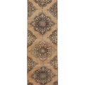 Vintage Konya Turkish Runner Rug 2x10 ft — Beige & Brown Floral
