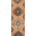 Vintage Konya Turkish Runner Rug 2x9 ft — Orange & Brown Floral