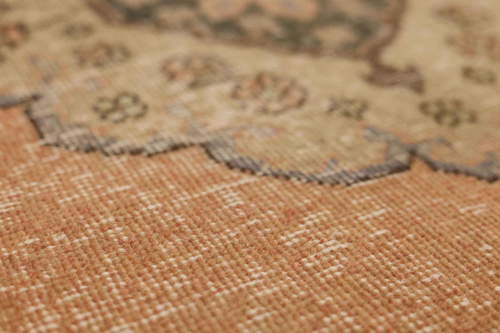 Vintage Konya Turkish Runner Rug 2x9 ft — Orange & Brown Floral
