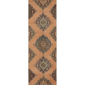 Vintage Konya Turkish Runner Rug 3x12 ft — Orange & Green Geometric