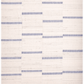 Handwoven white and blue wool-blend flatweave rug featuring a modern geometric striped pattern.