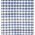Handwoven blue and white checkered flatweave wool-blend rug with a durable, reversible, and modern design.