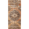Vintage Konya Turkish Runner Rug 3x11 ft — Beige & Brown Floral