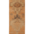 Vintage Malatya Turkish Runner Rug 3x9 ft — Orange & Brown Southwestern