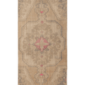 Vintage Nevşehir Turkish Runner Rug 3x7 ft — Beige & Brown Floral