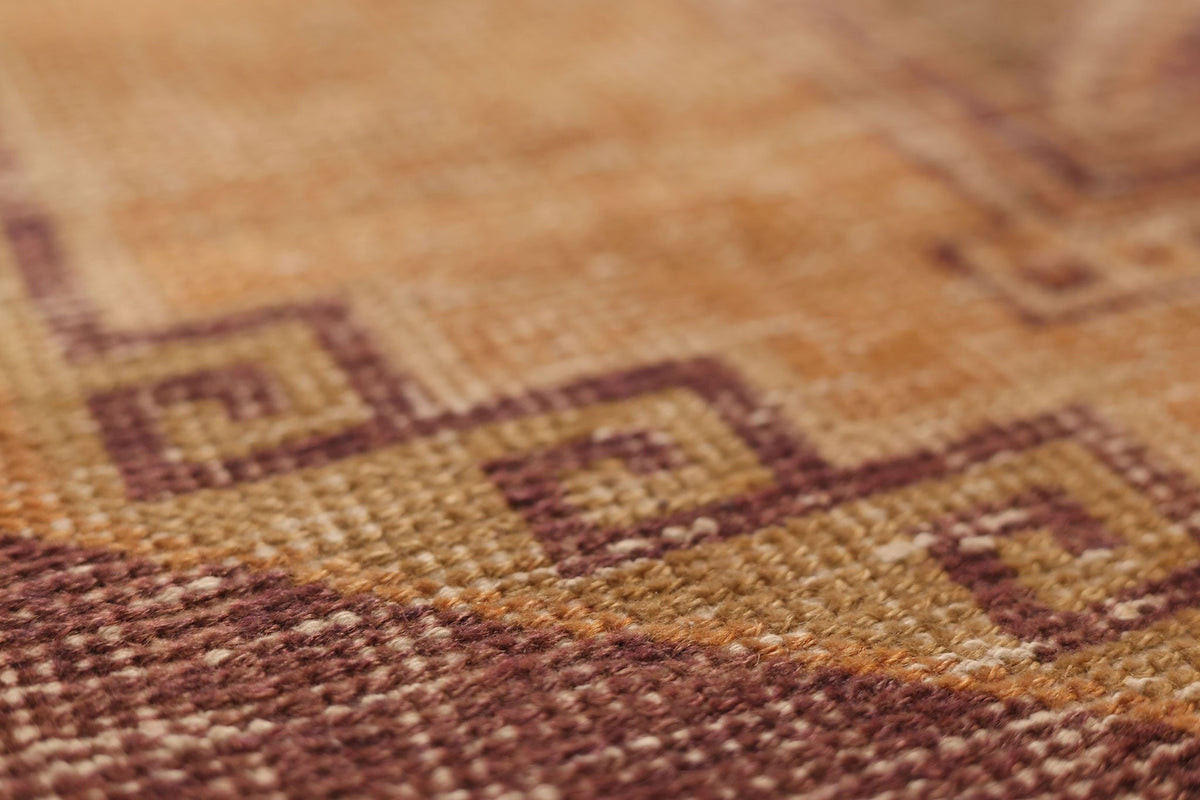 Vintage Malatya Turkish Runner Rug 3x13 ft — Brown & Beige Geometric