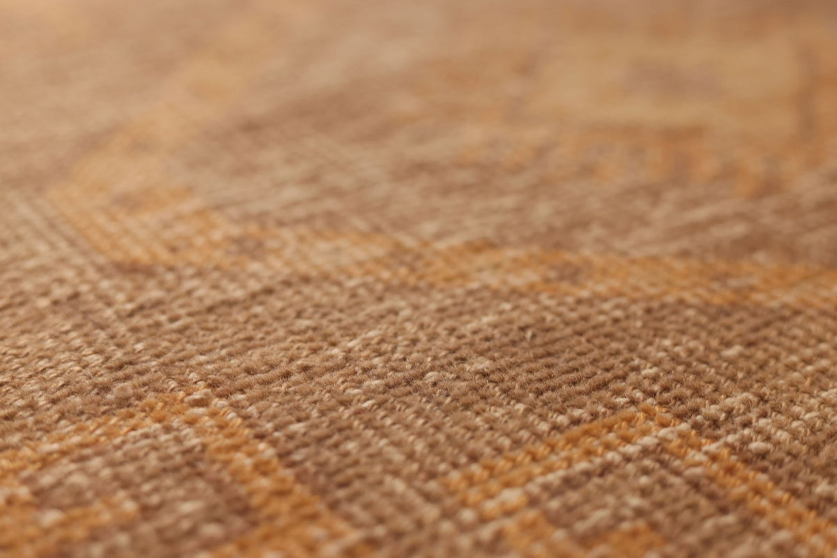 Vintage Malatya Turkish Runner Rug 3x12 ft — Orange & Brown Geometric