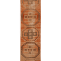 Vintage Malatya Turkish Runner Rug 3x11 ft — Orange & Brown Geometric