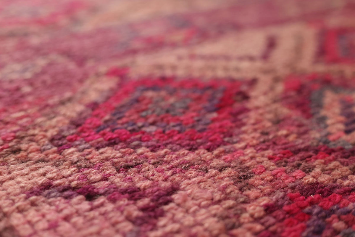 Vintage Southeastern Persian Style Runner Rug 3x11 ft — Red & Brown Geometric