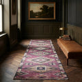 Persian Style Runner Rug in a styled room
