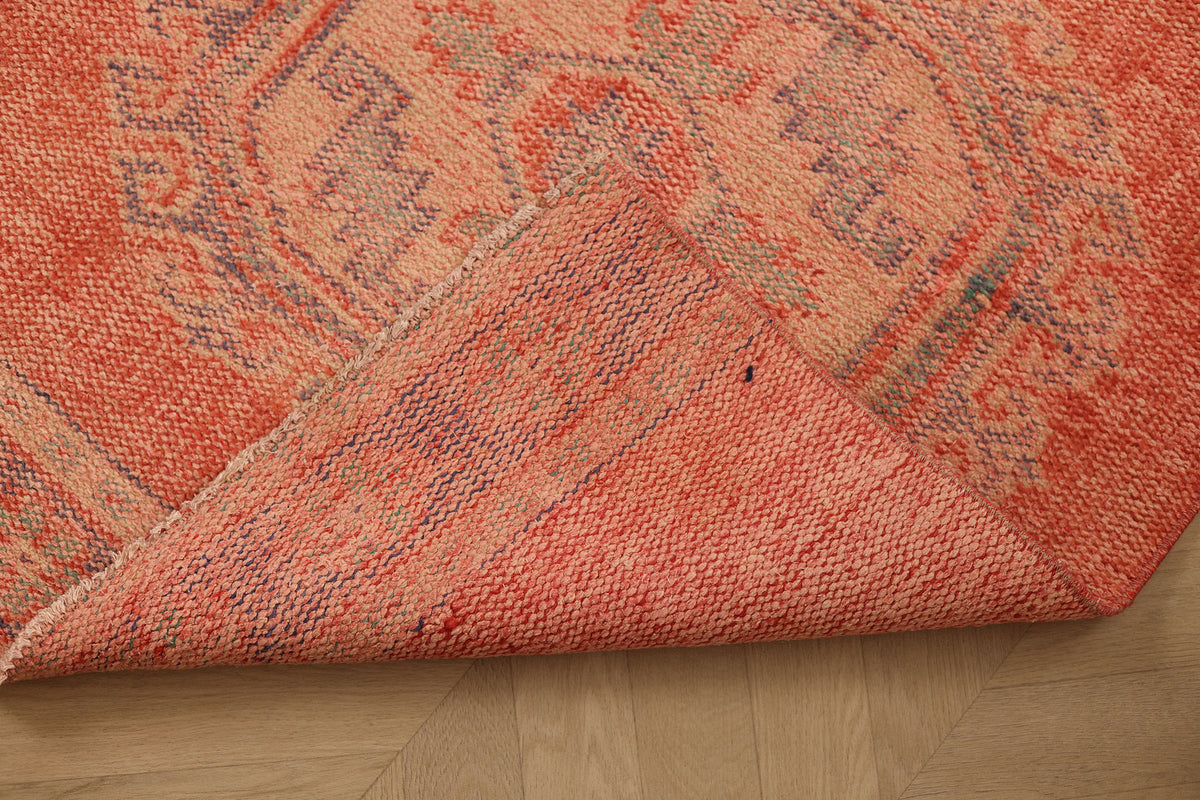 Vintage Manisa Turkish Runner Rug 2x11 ft — Red Geometric
